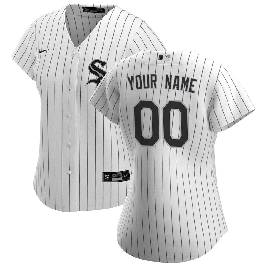 Womens Chicago White Sox Nike White Home Replica Custom MLB Jerseys->customized mlb jersey->Custom Jersey